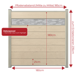 WPC Sichtschutzzaun ENZO Elfenbein - Style Seidengrau