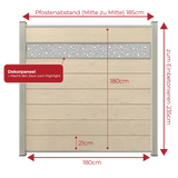 WPC Sichtschutzzaun ENZO Elfenbein - Style Seidengrau