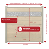 WPC Sichtschutzzaun ENZO Elfenbein - Style Seidengrau