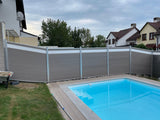 WPC Sichtschutzzaun ENZO Basalt - Style Seidengrau