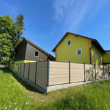 WPC Sichtschutzzaun ENZO Elfenbein - Design Anthrazit